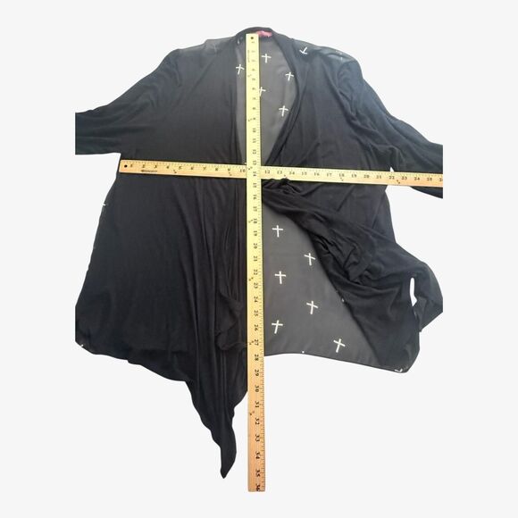 Sheer Black Cardigan with Cross Design - Picture 5 of 8